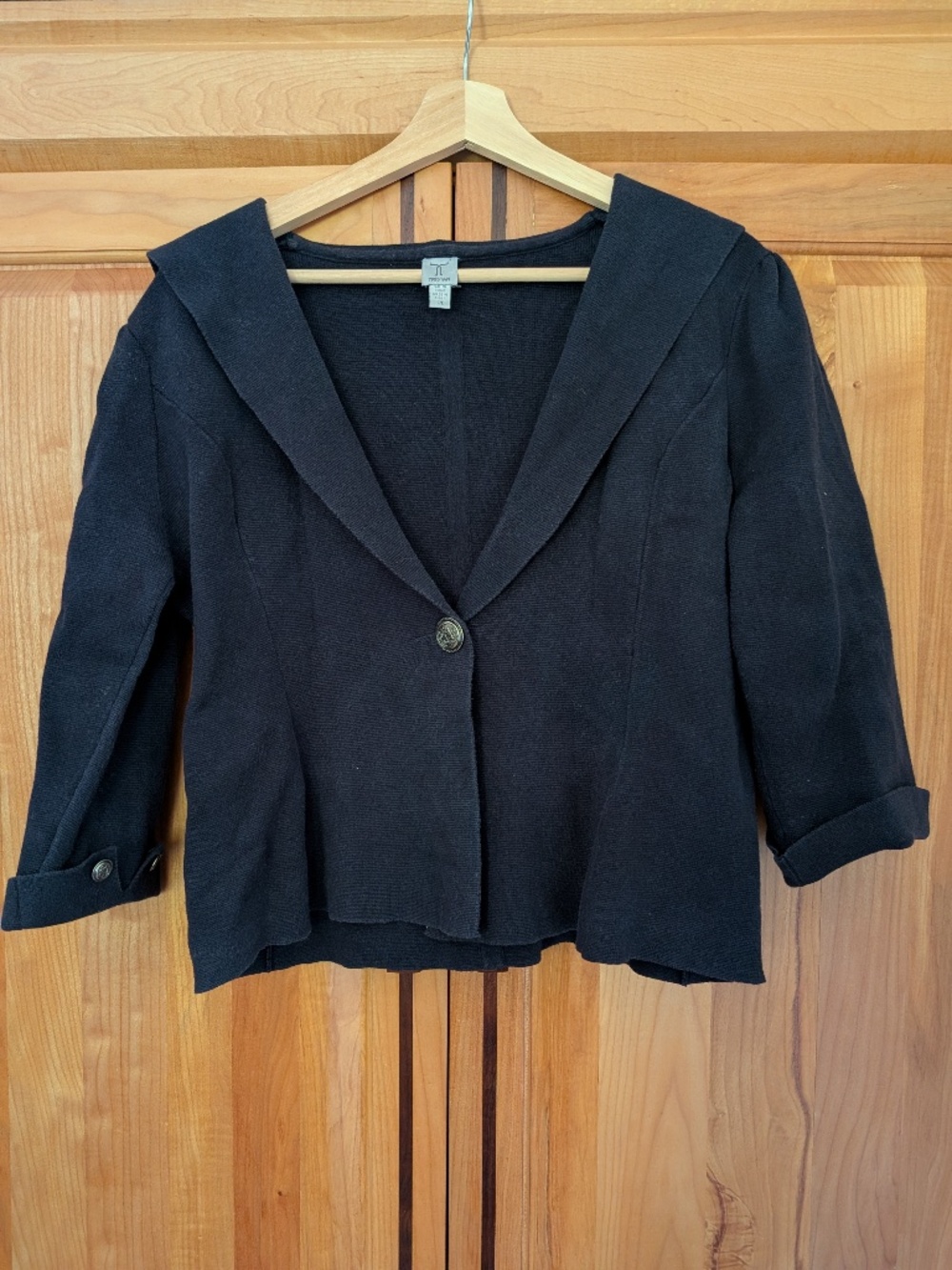Quarter Sleeve Navy Cardigan